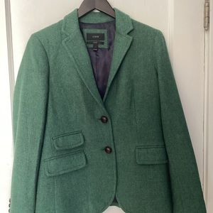 J.Crew Wool Jacket in Green Tweed
